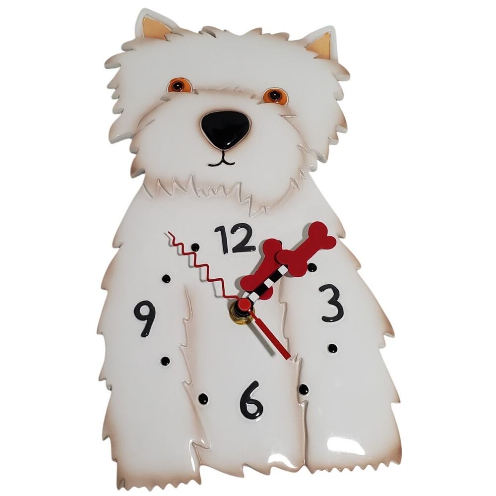Westin the West Highland Terrier Dog Wall Clock Allen Designs Missing Pendulum